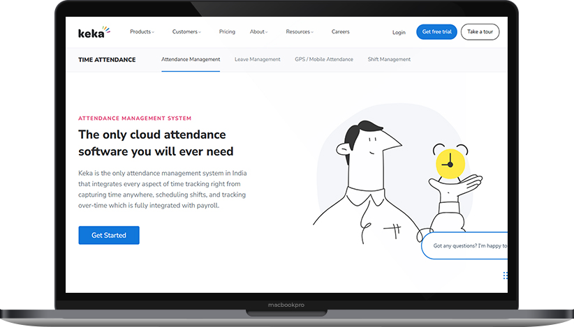 Keka HRMS interface – one of the best attendance management software in India