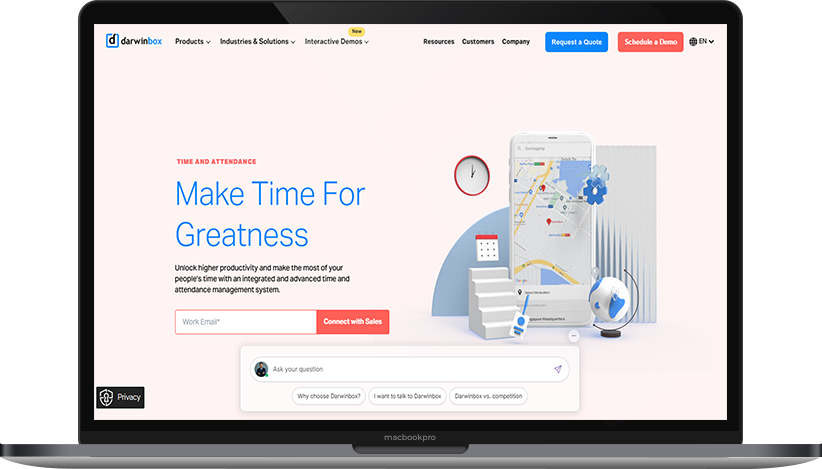 Darwinbox workforce management dashboard – best attendance management software in India